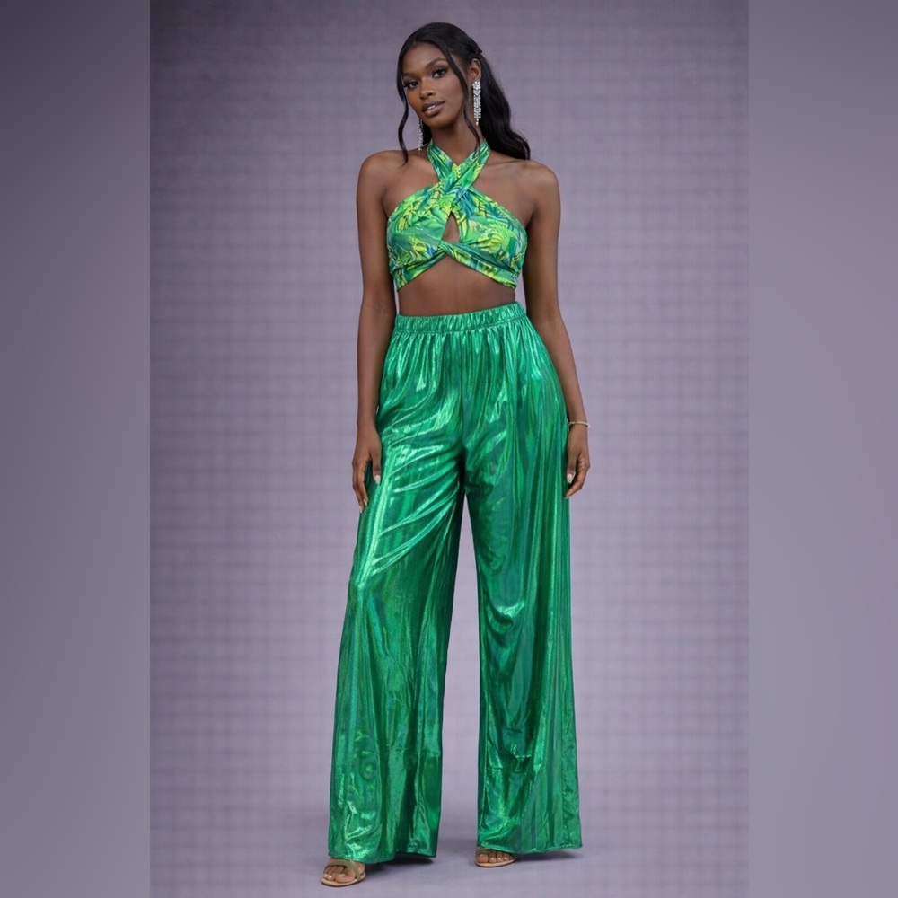 Glitz Beaute “Emerald Glow Luxe Pants”